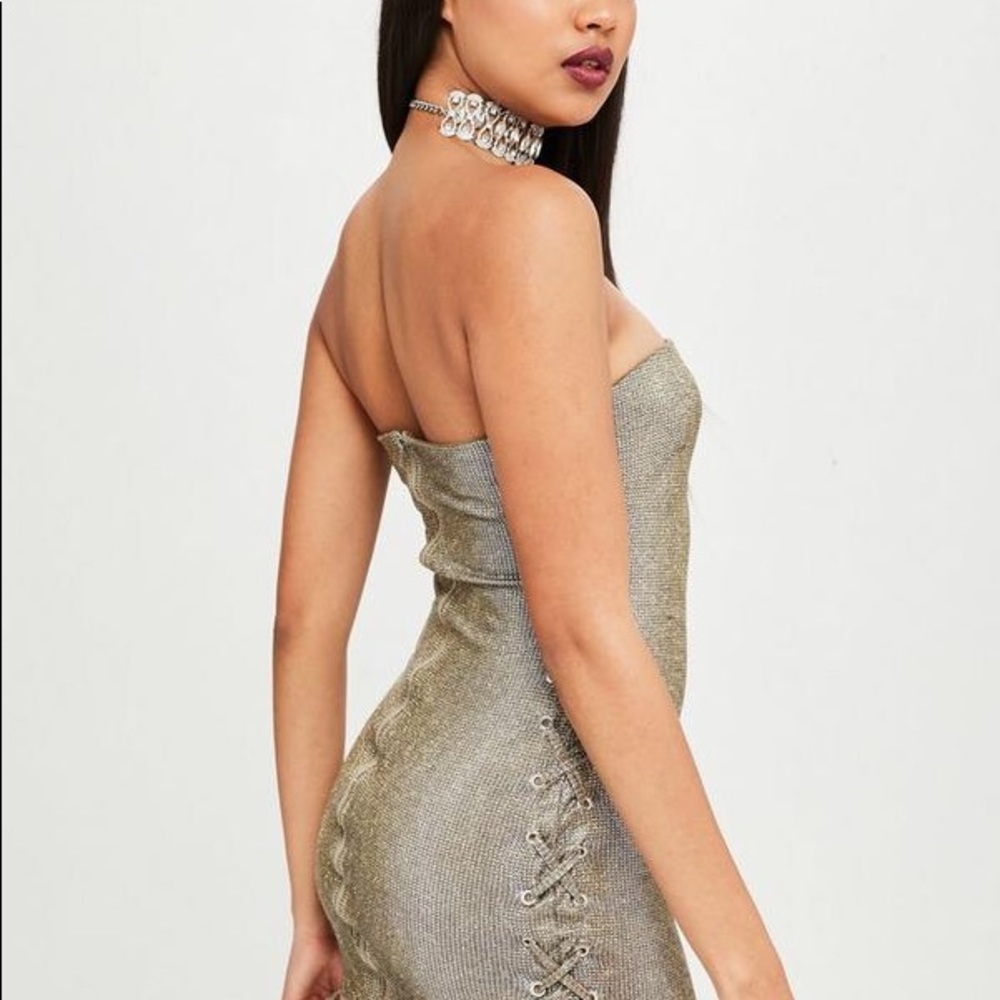 Carli Bybel Glitter Bandeau Dress